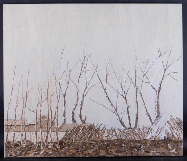 Fine Art Modernist Landscape Oil Painting By Artist Yan: Medium: Oil on canvas Size: 27.5" x 23.5" Frame Size: None Age: 2000s Condition: Good, no damage seen Artist: Yan Hu Great for collection or home decoration. Provenance: Direct from the artist. Guaran