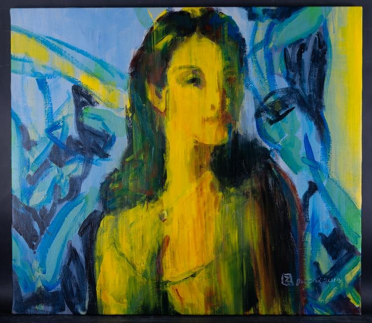 Fine Art Modernist Original Oil Painting By Artist Zhi: Medium: Oil on canvas Size: 31.5" x 27.5" Frame Size: None Age: 2000s Condition: Good, no damage seen Artist: Zhi Yu Great for collection or home decoration. Provenance: Direct from the artist. Guaran