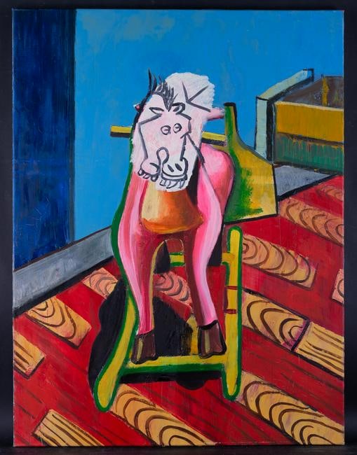 Fine Arti Cubist/Abstract Oil Painting By Artist: Medium: Oil on canvas Size: 23.5" x 31" Frame Size: None Age: 2000s Condition: Good, no damage seen Artist: Minglei Wang Great for collection or home decoration. Provenance: Direct from the artist. Gu