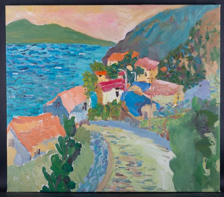 Fine Art Post Impressionist Oil Painting By Artist: Medium: Oil on canvas Size: 31" x 27" Frame Size: None Age: 2000s Condition: Good, no damage seen Artist: Fusen Yao Great for collection or home decoration. Provenance: Direct from the artist. Guarant