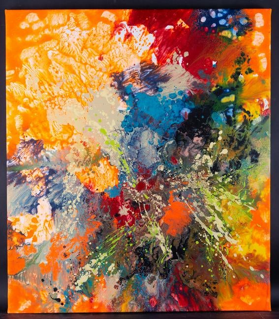 Fine Art Abstract Oil Painting By Artist Chong Liu: Medium: Oil on canvas Size: 26" x 30" Frame Size: None Age: 2000s Condition: Good, no damage seen Artist: Chong Liu Great for collection or home decoration. Provenance: Direct from the artist. Guarant