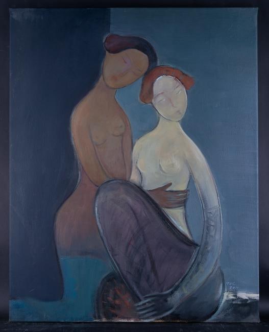 Fine Art Figurative Original Oil Painting By Artist: Medium: Oil on canvas Size: 30" x 38" Frame Size: None Age: 2000s Condition: Good, no damage seen Artist: Baochun Tao Tao Baochun(1965-) ,born in Liaoning Graduated from LuXun Academy of Fine Arts in 