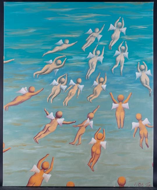 Fine Art Surealist Original Oil Painting By Artist: Medium: Oil on canvas Size: 30" x 37" Frame Size: None Age: 2000s Condition: Good, no damage seen Artist: Jianping Chen Great for collection or home decoration. Provenance: Direct from the artist. Gua