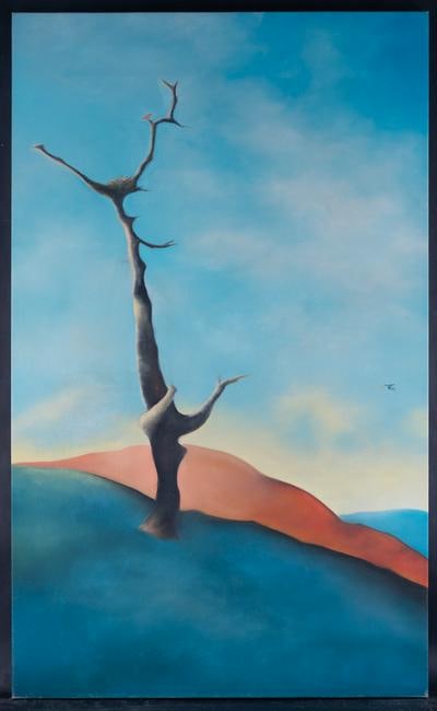 Fine Art Modernist Original Oil Painting By Artist: Medium: Oil on canvas Size: 25" x 41" Frame Size: None Age: 2000s Condition: Good, no damage seen Artist: Jianping Chen Great for collection or home decoration. Provenance: Direct from the artist. Gua