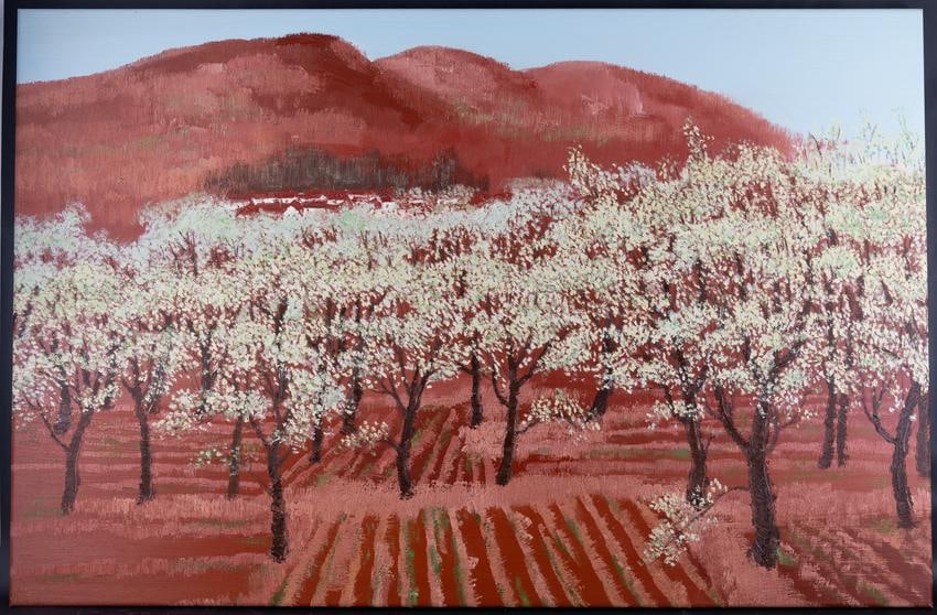 Fine Art Modernist Original Oil Painting By Artist: Medium: Oil on canvas Size: 45" x 29.5" Frame Size: None Age: 2000s Condition: Good, no damage seen Artist: Chenglu Wang Great for collection or home decoration. Provenance: Direct from the artist. Gu