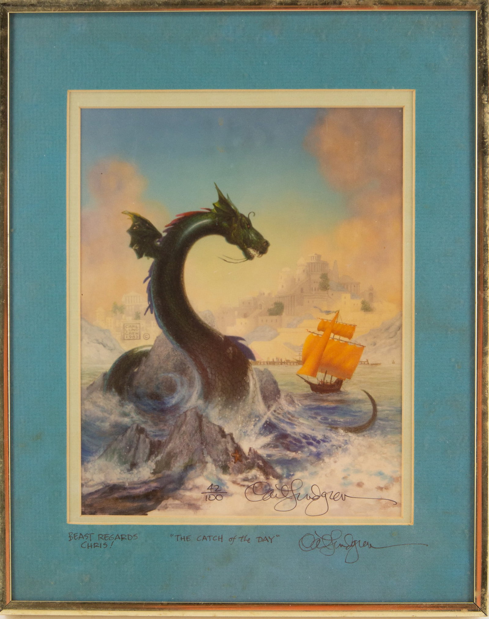 The Catch of the day: Framing Options: We offer in house framing if you would like your artwork to be framed. Please contact us after the sale for a quote. We have experienced framers who would love to frame your artwork t
