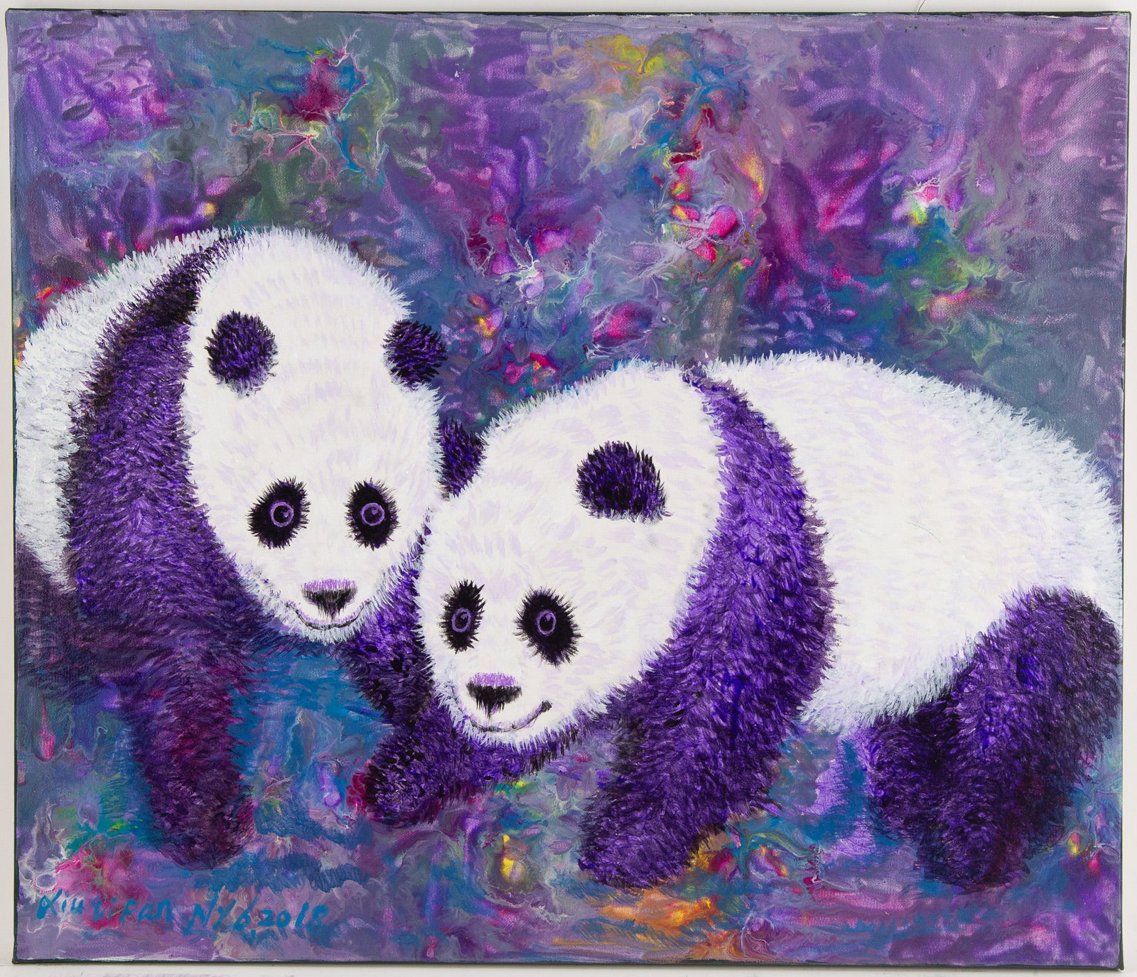 Arcylic Painting by Artist Pan Xiuqi:National Treasure The Giant Panda.: Title: National Treasure The Giant Panda. ( ????? ) Medium: Acrylic On Canvas Size: 29 x 24 inches Frame: Framing options available! Condition: Year: 2018 Artist: Xiuqi Pan Signature: Signed Signature