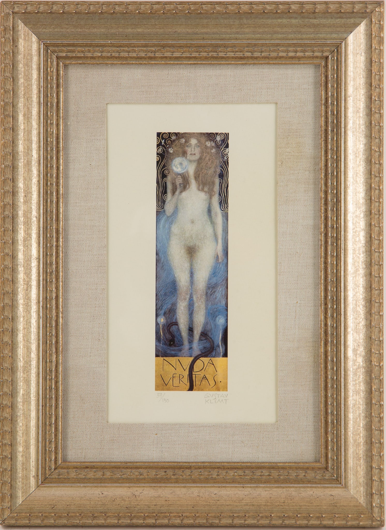 Gustav Kimt (Aust,1862-1918) Pencil signed lithograph of "Nuda Veritas" on fine art Arches (1 of 7)