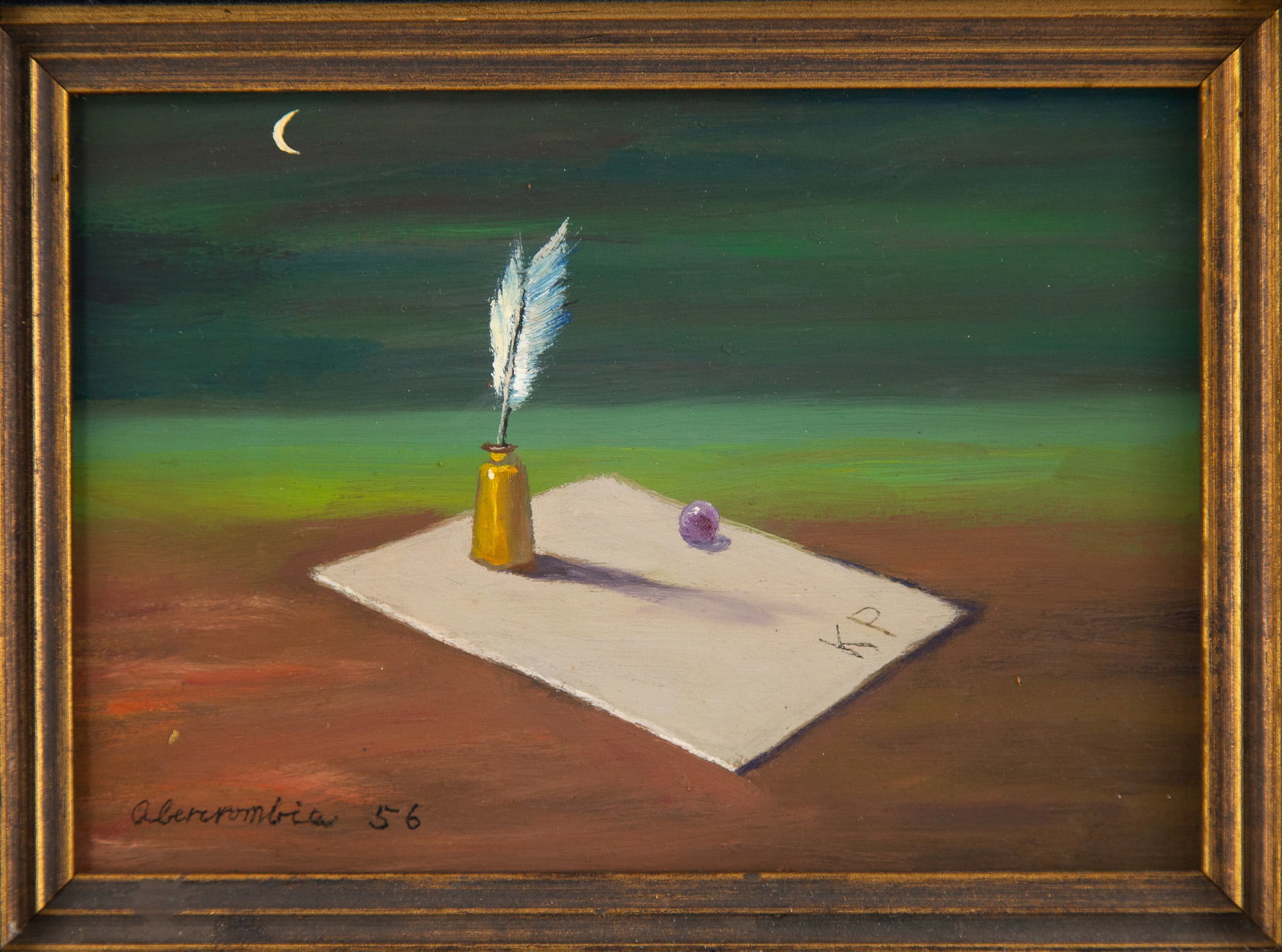 Gertrude Abercrombie ( American, 1909 - 1977 ) Surrealist Oil On Board - 2
