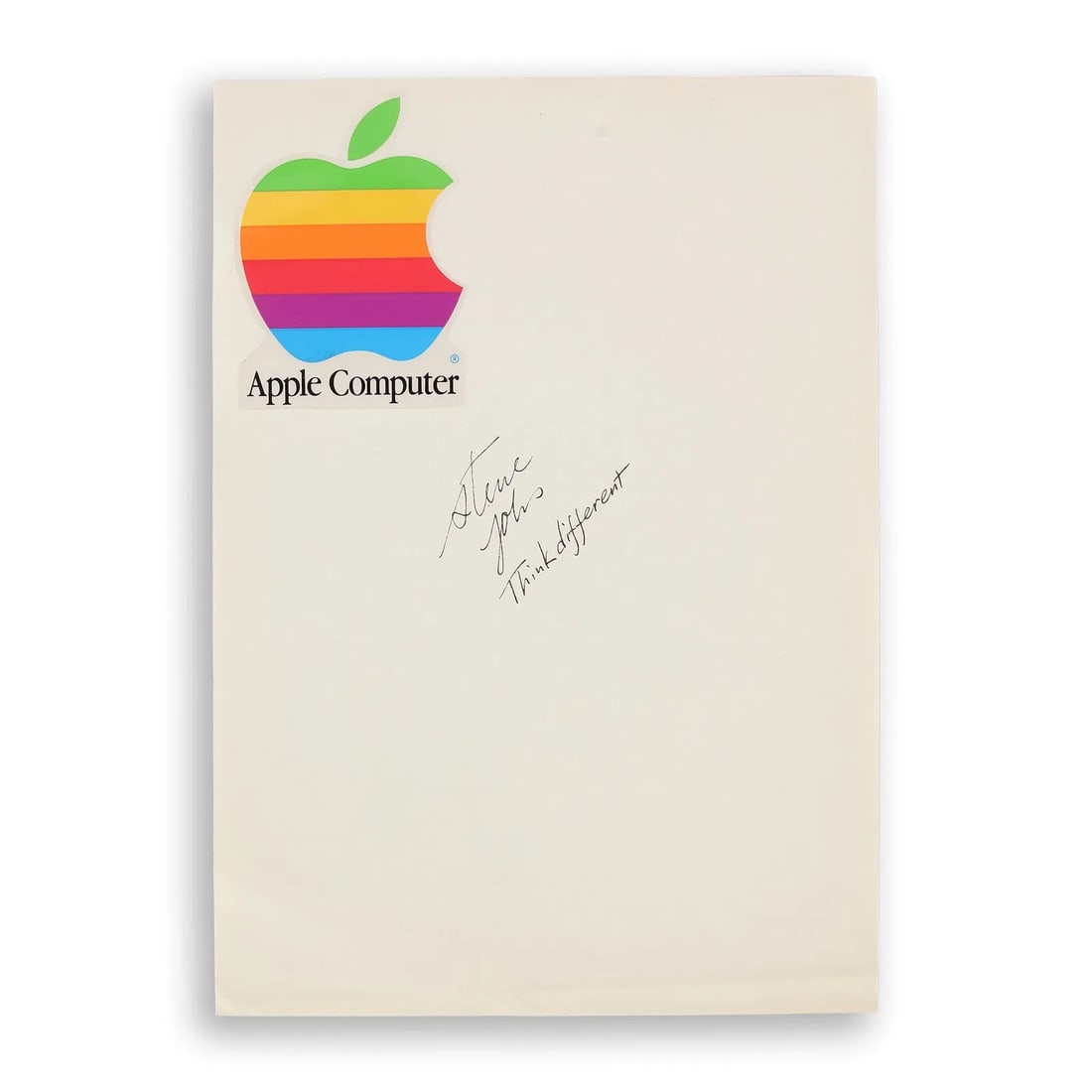 STEVE JOBS - Signed Apple Computer Presentation Card (1 of 2)