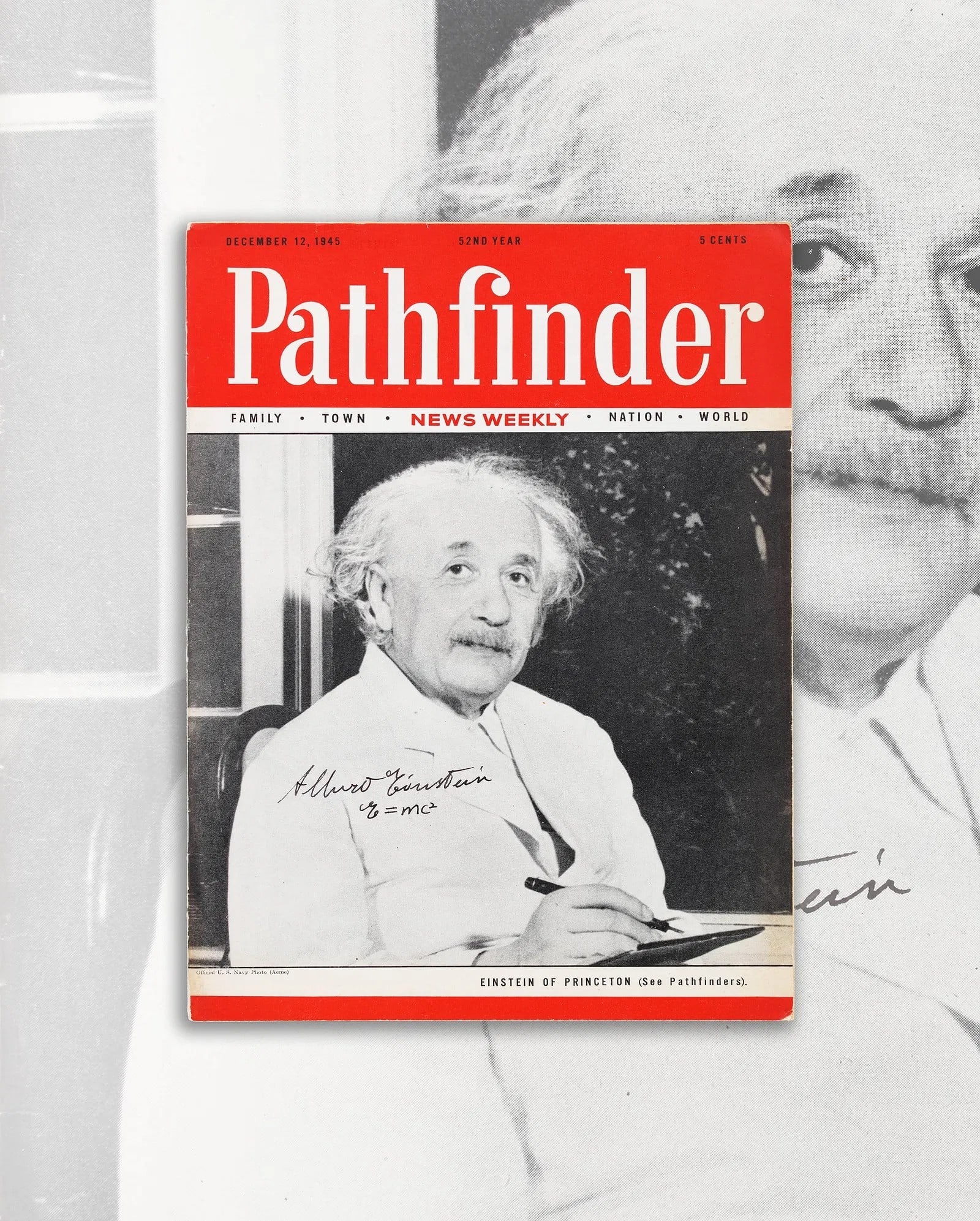 ALBERT EINSTEIN (1879-1955) - Signed Pathfinder Magazine (December 12, 1945 Issue) (1 of 3)