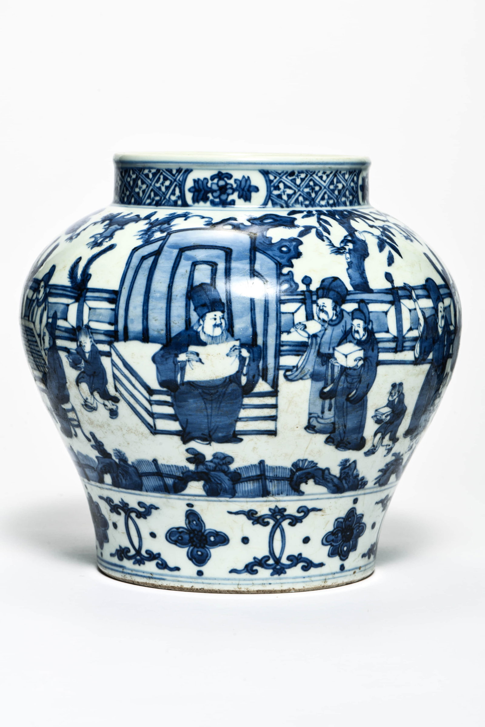 A blue and white 'Figure' jar - 2