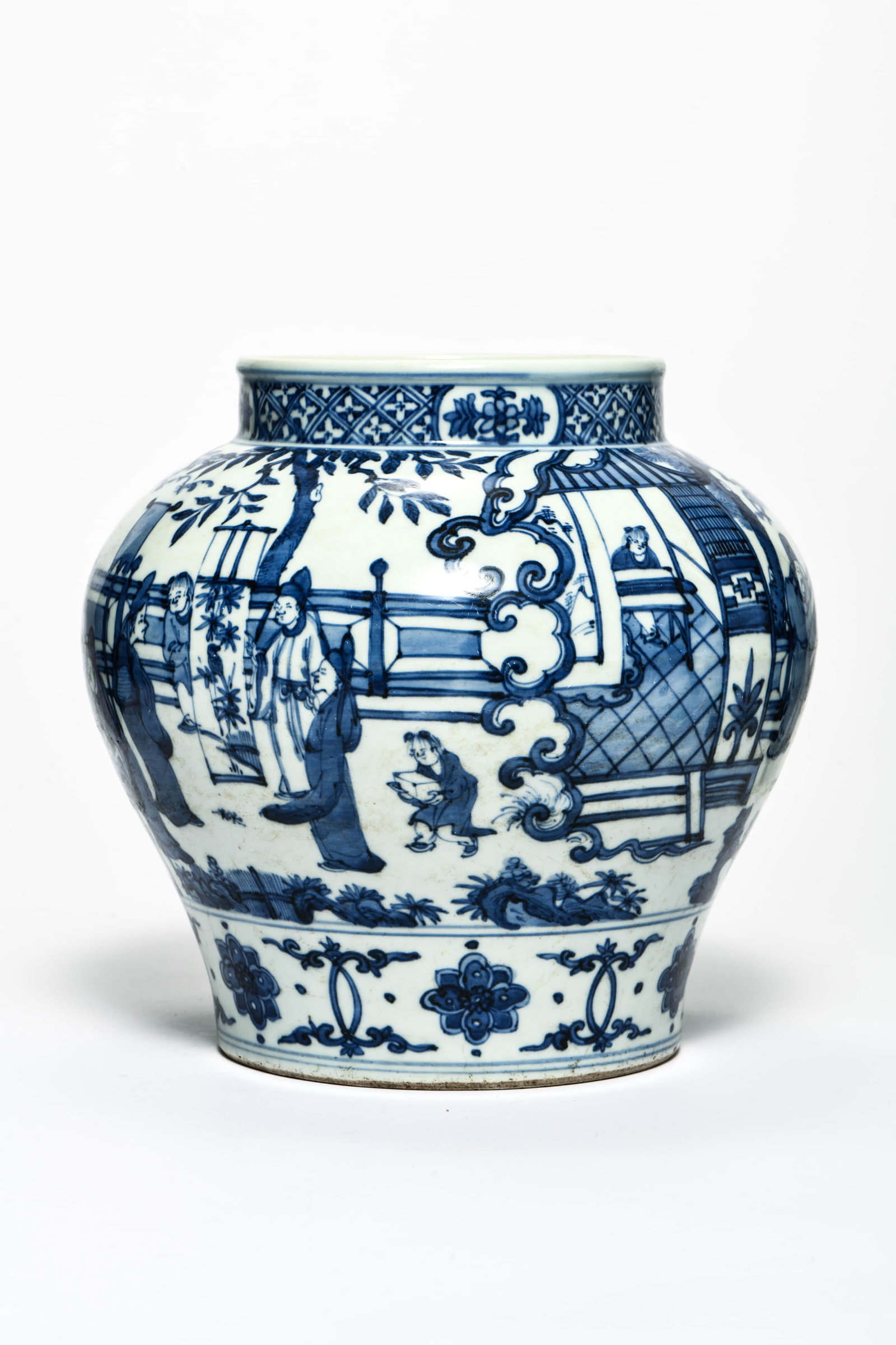 A blue and white 'Figure' jar - 4