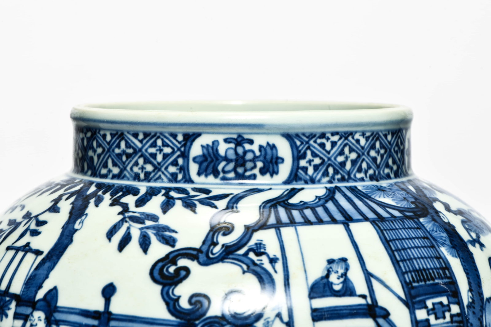 A blue and white 'Figure' jar - 5