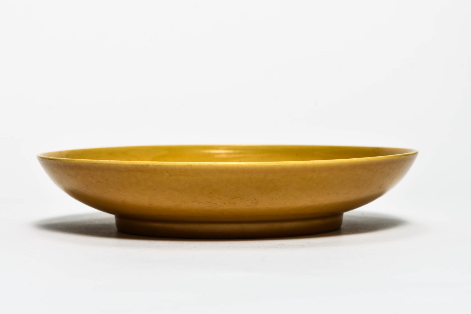 A yellow-glazed dish - 2