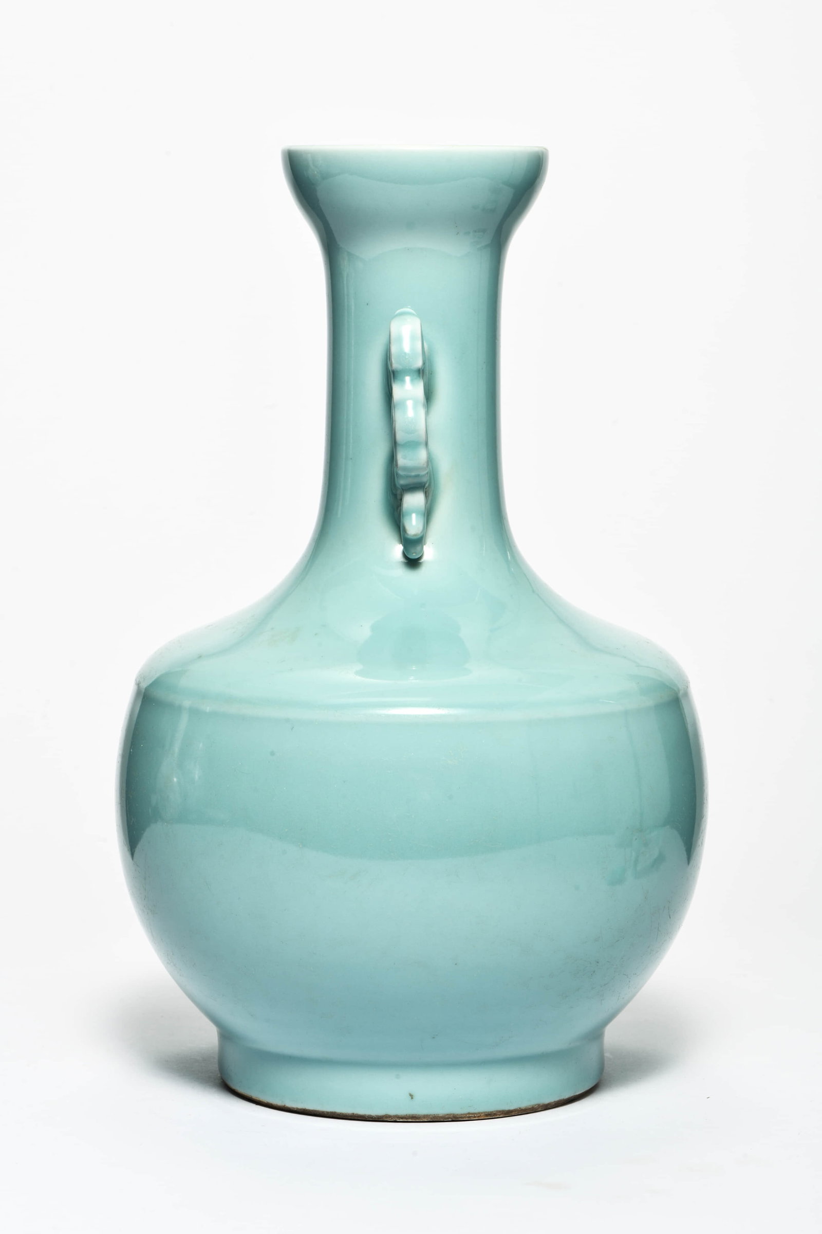 A blue glazed two-handled vase - 2