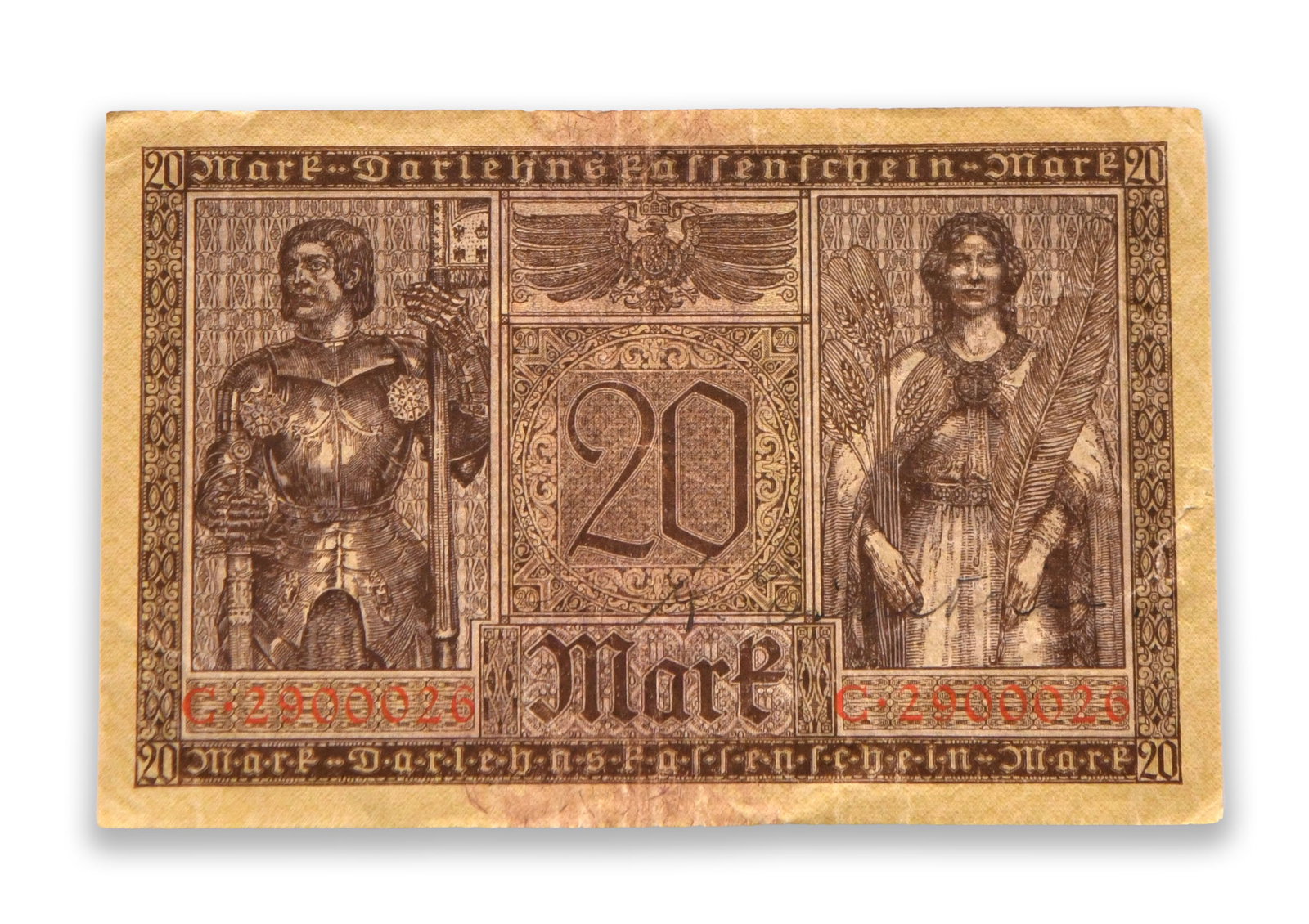 ALBERT EINSTEIN - Signed German 20 Mark Banknote (Imperial German Currency) (1 of 2)