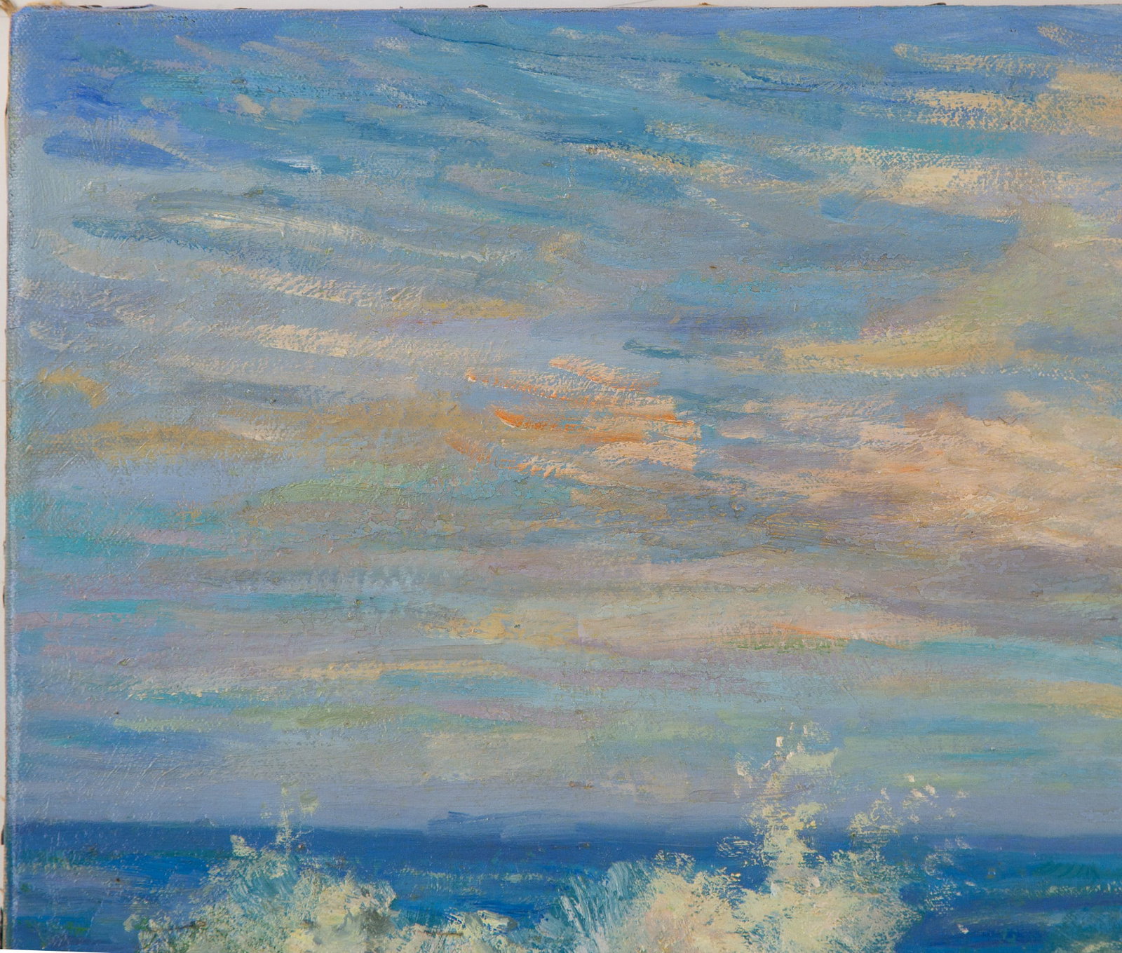 Frederick Childe Hassam (American, 1859-1935)Waves crashing against the reefs - 4