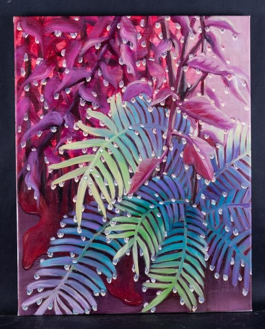 Original Floral Oil By Artist Yahong Teng "Desert Grass: Medium: Oil on canvas Size: 15.5" x 19.5" Frame Size: Framing Option Available! Please Message Us For Details! Age: 2000s Condition: Good, no damage seen Artist: Yahong Teng A Beautifully done depicti