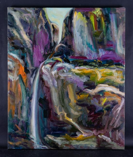 Oil By Artist Jiawang Jiang "Impression Taihang Falls" (1 of 8)