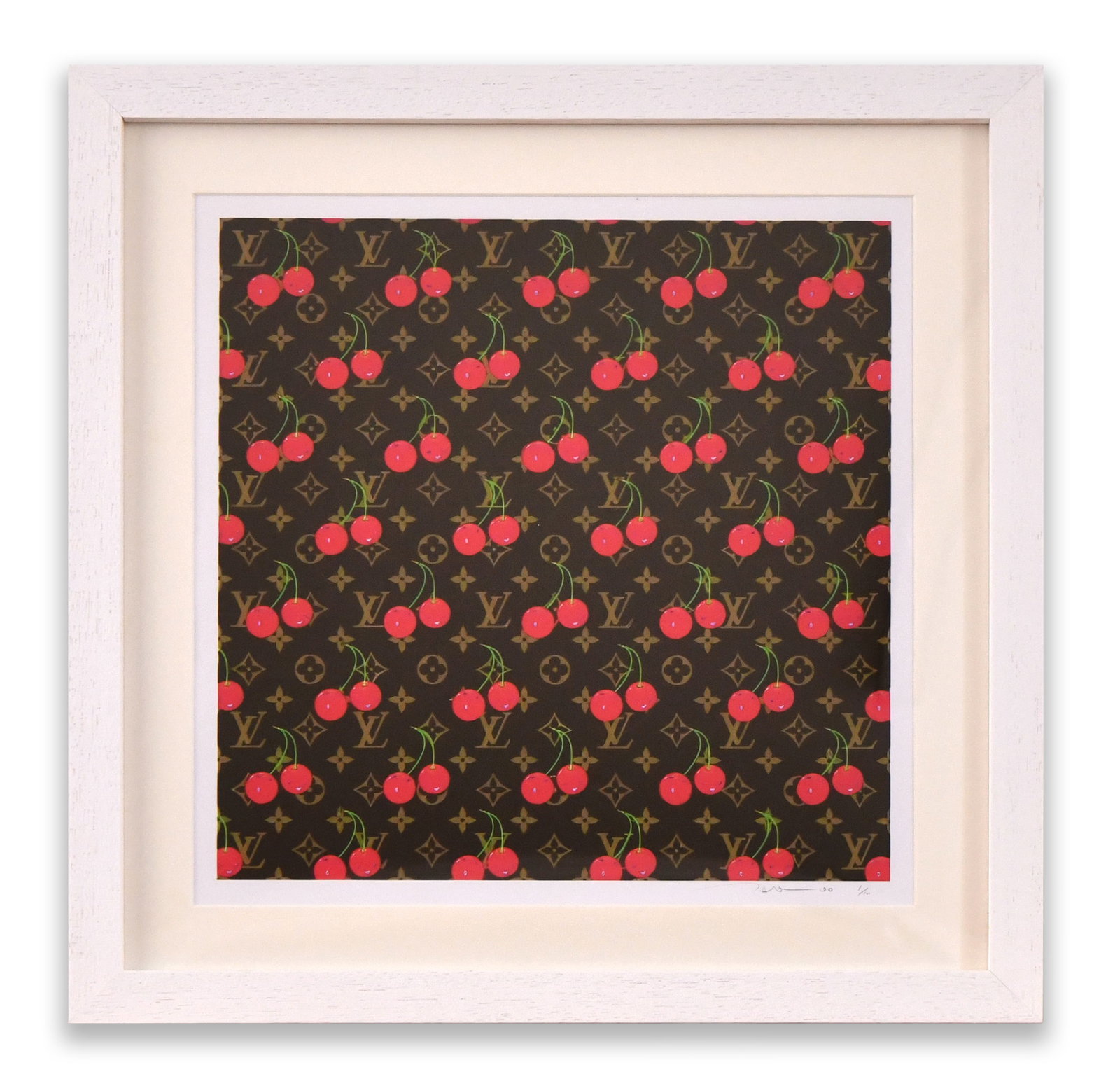 Takashi Murakami (b. 1962), Attributed to, Cherry Monogram, Color Print on Paper: TAKASHI MURAKAMI (B. 1962), ATTRIBUTED TO, CHERRY MONOGRAM, COLOR PRINT ON PAPER Dimensions: 40 x 40 cm Provenance and Authenticity: The lower-right margin bears a faint artist-style inscription accom