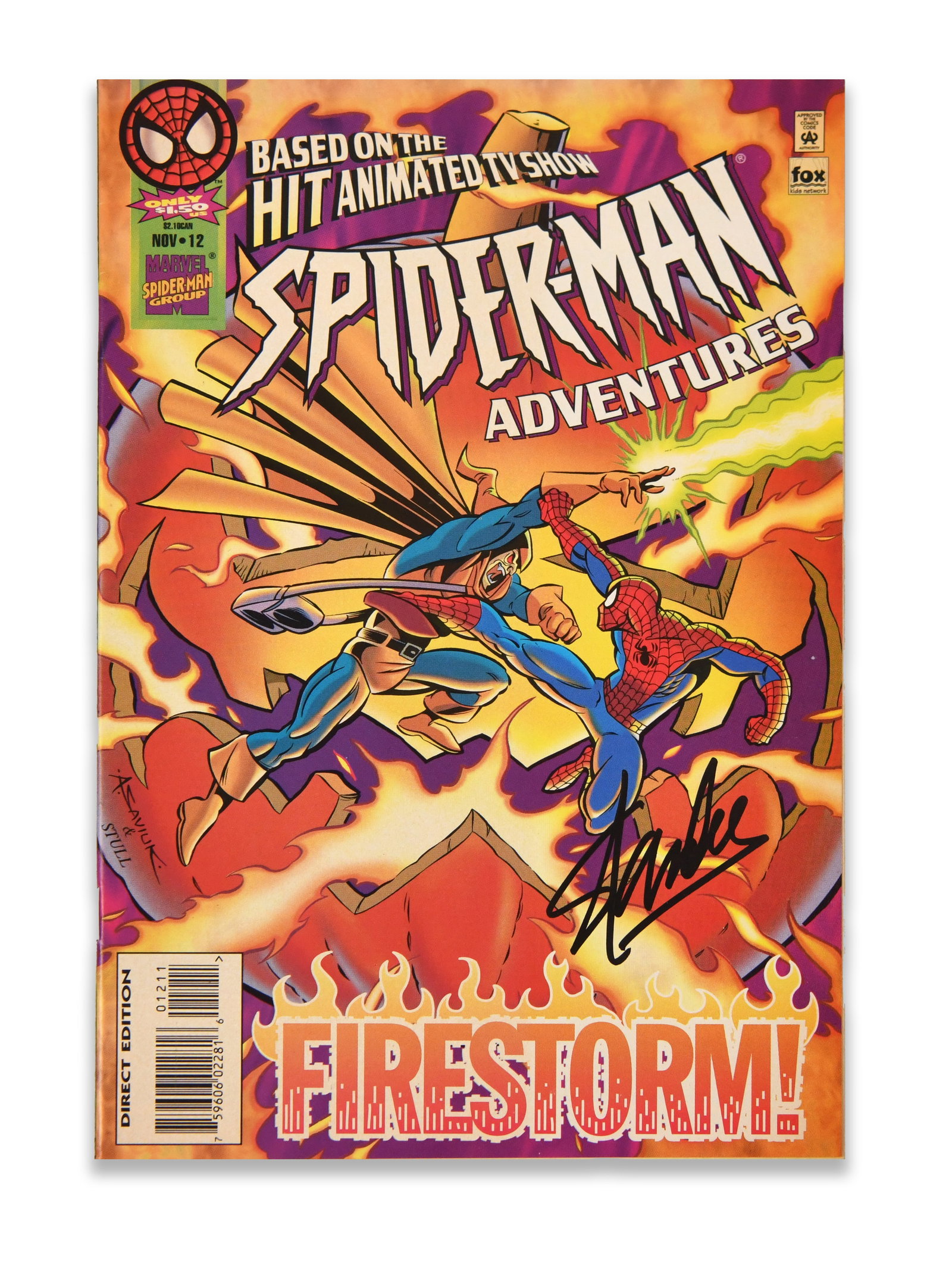Stan Lee (1922-2018), Signed Spider-Man Adventures No. 12, Marvel Comics: STAN LEE (1922-2018), SIGNED SPIDER-MAN ADVENTURES NO. 12, MARVEL COMICS Provenance and Authenticity: This comic book is presented as a signed example associated with Stan Lee, the influential America