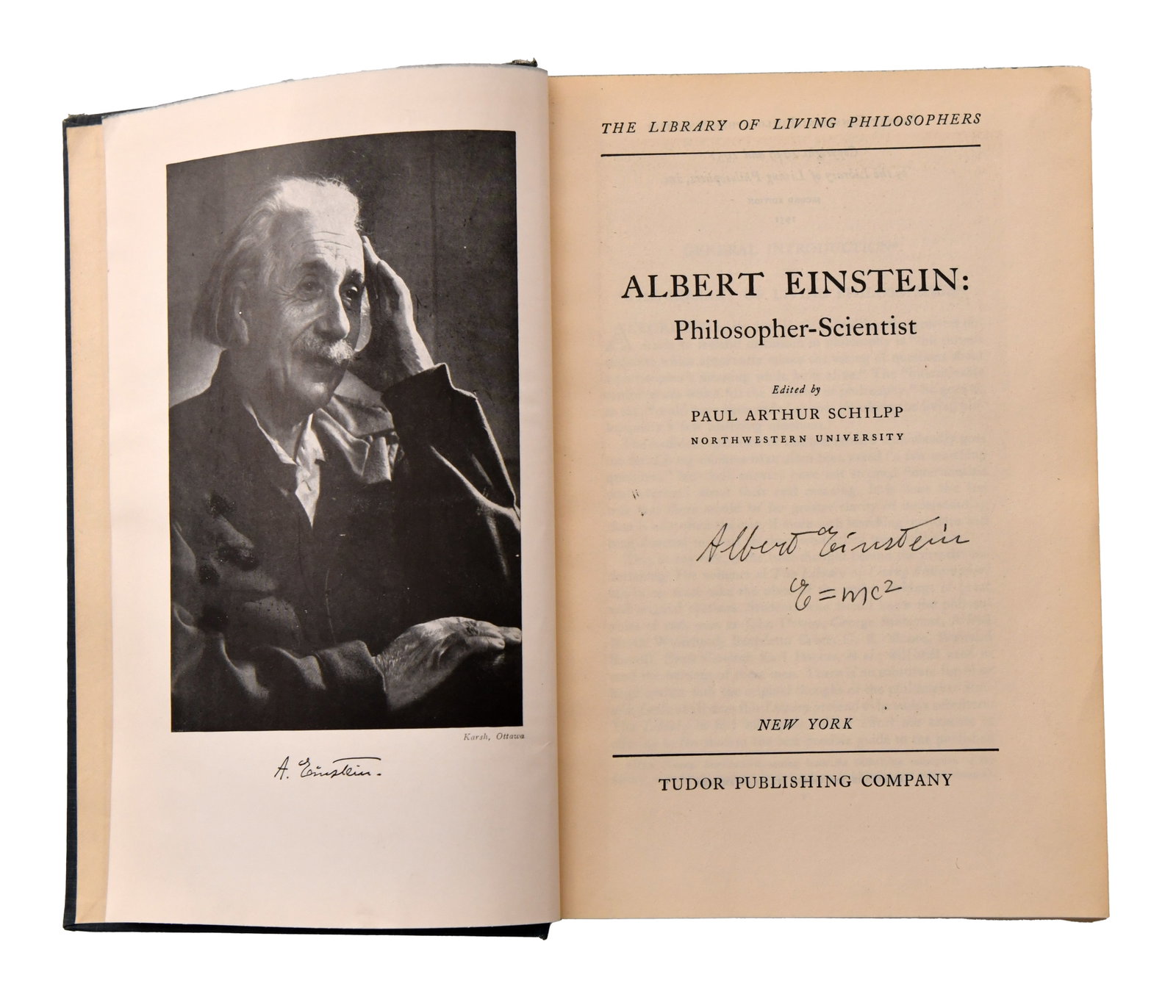 ALBERT EINSTEIN SIGNED ALBERT EINSTEIN: PHILOSOPHER-SCIENTIST WITH HANDWRITTEN "E = mc²" - 2