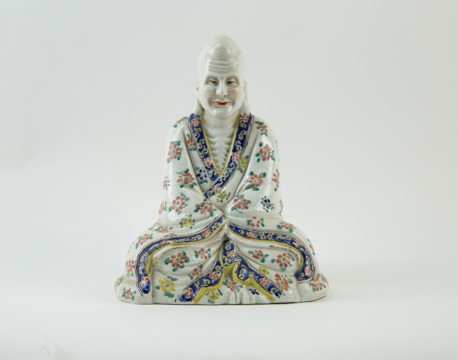 Porcelain Arhat Figure, Marked “Fujian Guild Hall (1 of 4)
