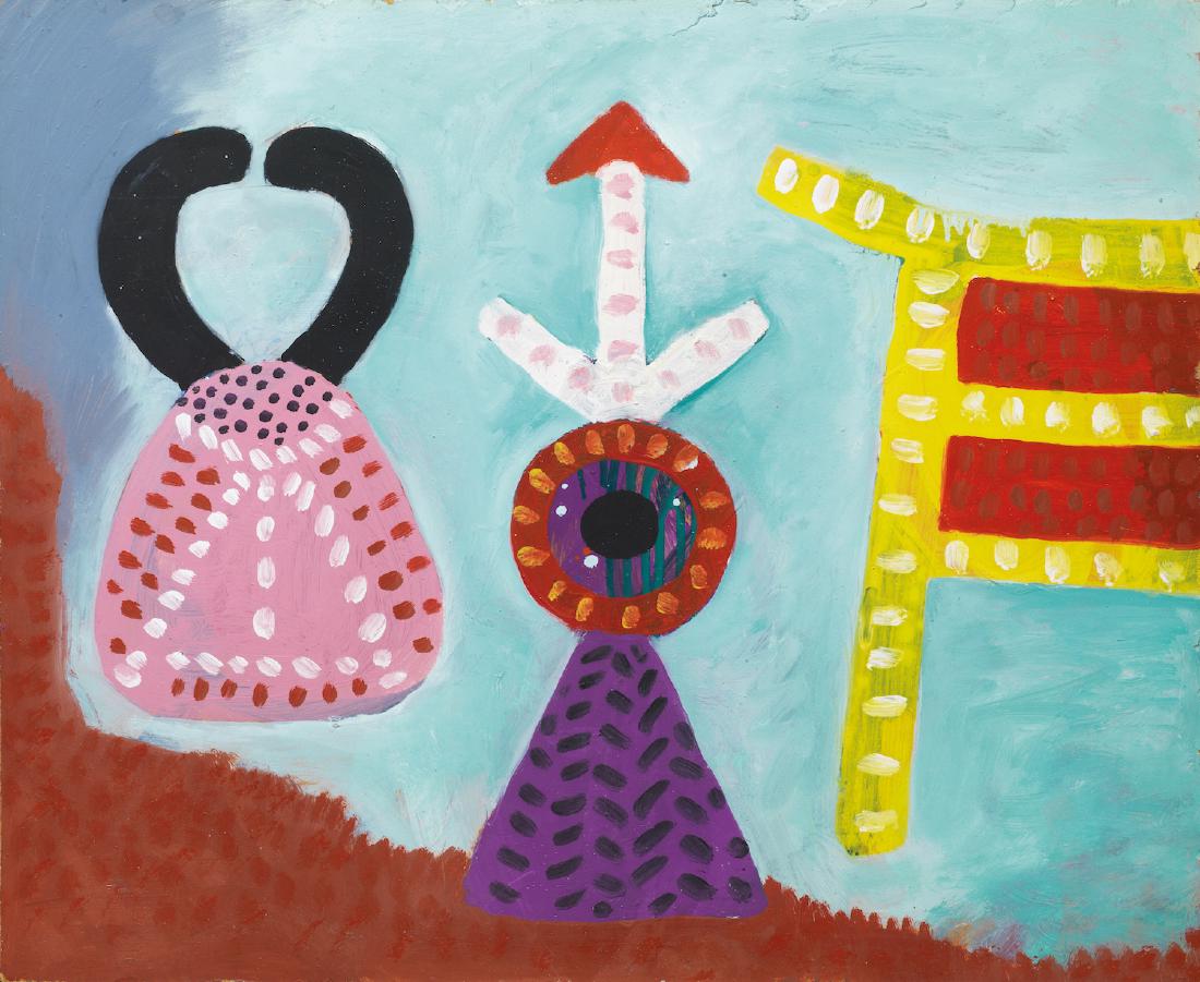 Alan Davie SIGNS FOR A MAN OF DECEMBER olio su faesite, (1 of 1)