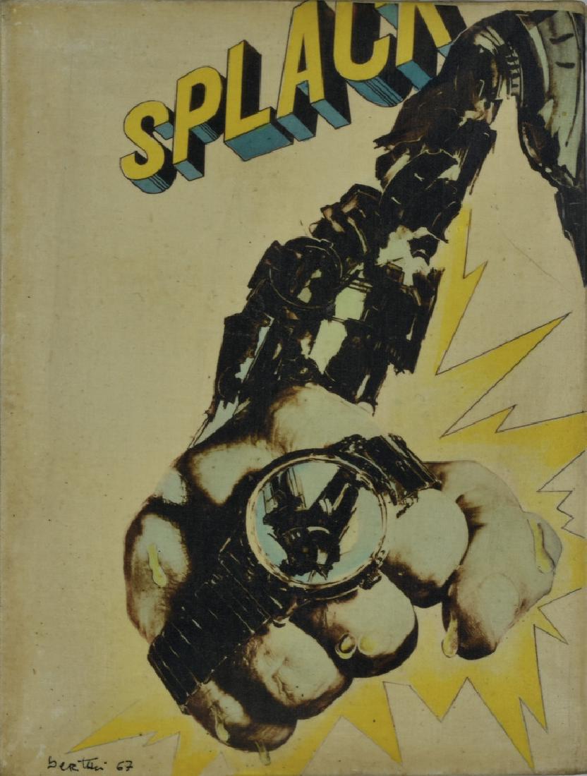 Gianni Bertini SPLANCK! tecnica mista su tela, cm 24x18: Gianni Bertini SPLANCK! tecnica mista su tela, cm 24x18 firmato e datato eseguito nel 1967 Provenienza Galleria d'Arte La Minima, Torino Collezione privata, Torino