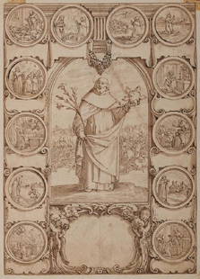 Pieter de Jode il Vecchio (1570 - 1634) EPISODI DELLA: Pieter de Jode il Vecchio (1570 - 1634) EPISODI DELLA VITA DI UN SANTO Penna e inchiostro bruno. mm 287x205.