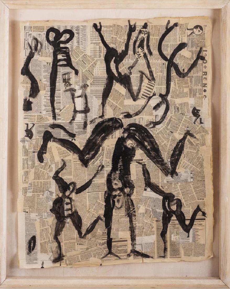 Roberto Barni ANTROPOMORFI tempera su cartonage, cm: Roberto Barni ANTROPOMORFI tempera su cartonage, cm 105x85 sul retro: firmato, titolato e datato eseguito nel 2001