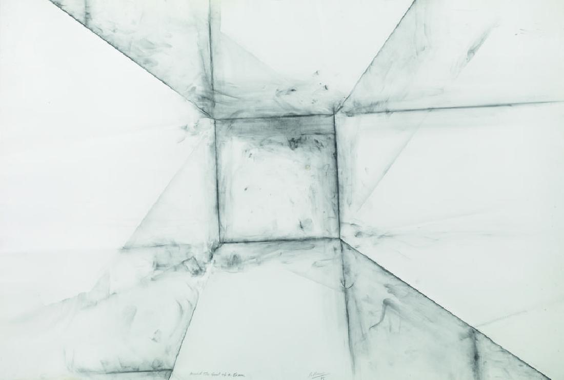 Robert Morris AROUND THE END OF A BEAM grafite su carta: Robert Morris AROUND THE END OF A BEAM grafite su carta piegata, cm 69x103 firmato, titolato e datato eseguito nel 1973 Provenienza: Galleriaforma , Genova Collezione privata, Roma