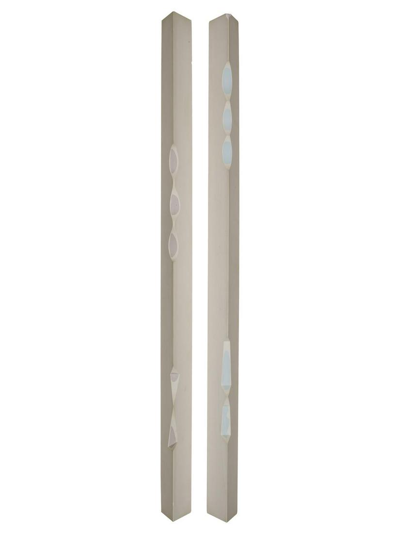 Antonio Catelani DUE ORNATI coppia di gessi dipintâ€¦: Antonio Catelani DUE ORNATI coppia di gessi dipinti, cm 122x7,5x6 sul retro: firma, titolo e data eseguito nel 1995 (2)