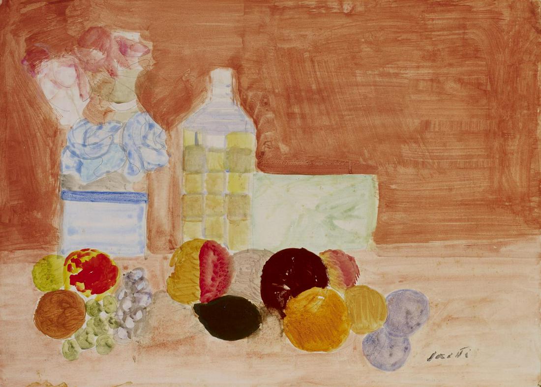 Bruno Saetti (1902 - 1984) NATURA MORTA tempera su: Bruno Saetti(1902 - 1984)NATURA MORTAtempera su cartoncino applicato su tela, cm 50x70firmaL'opera Ã¨ accompagnata da autentica dell'artista su fotografia