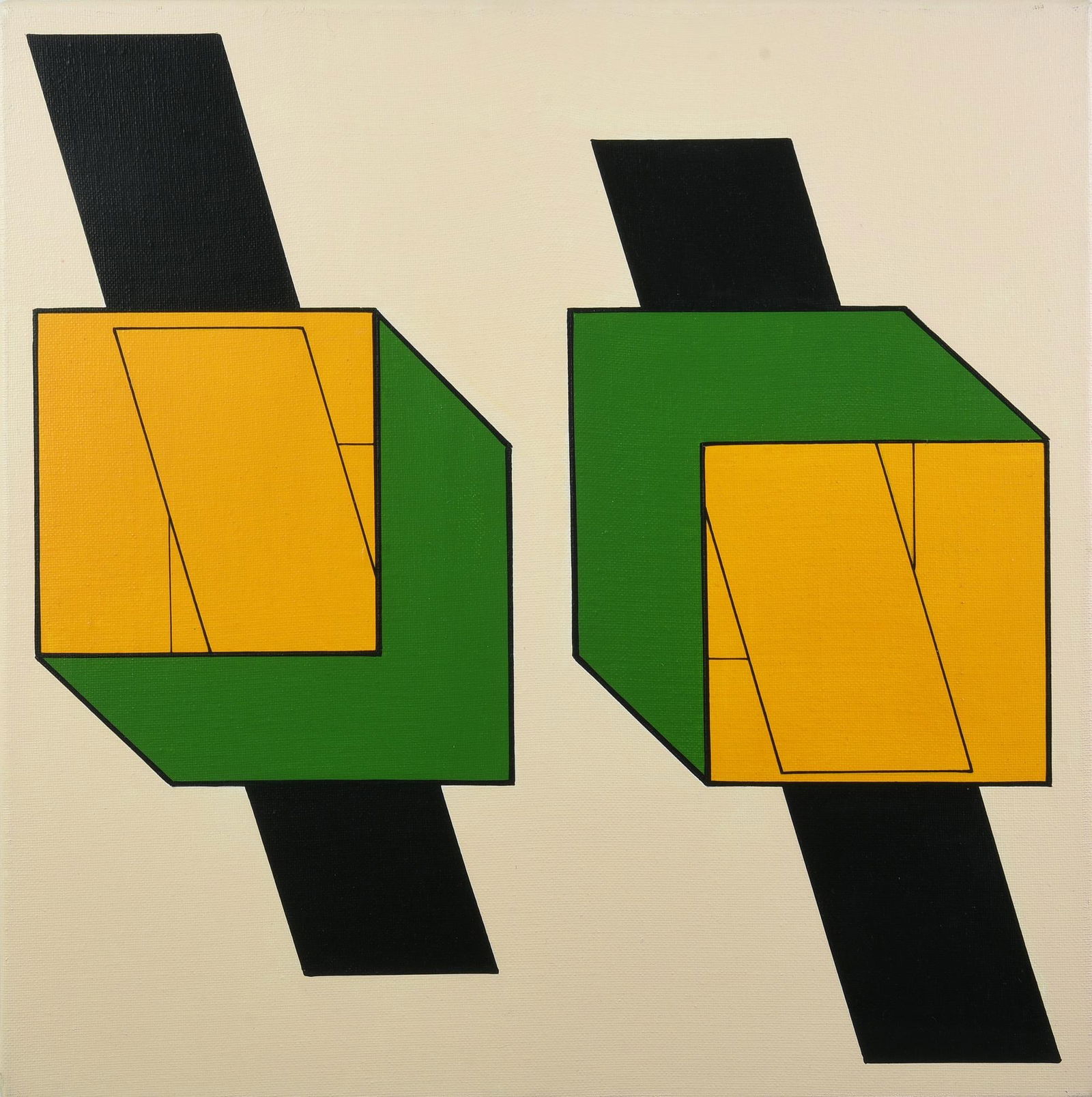 Walter Fusi (1924 - 2013) 028/73, (1973): Walter Fusi(1924 - 2013)028/73, (1973)acrilico su tela, cm 40x40sul supporto: firma e titolo