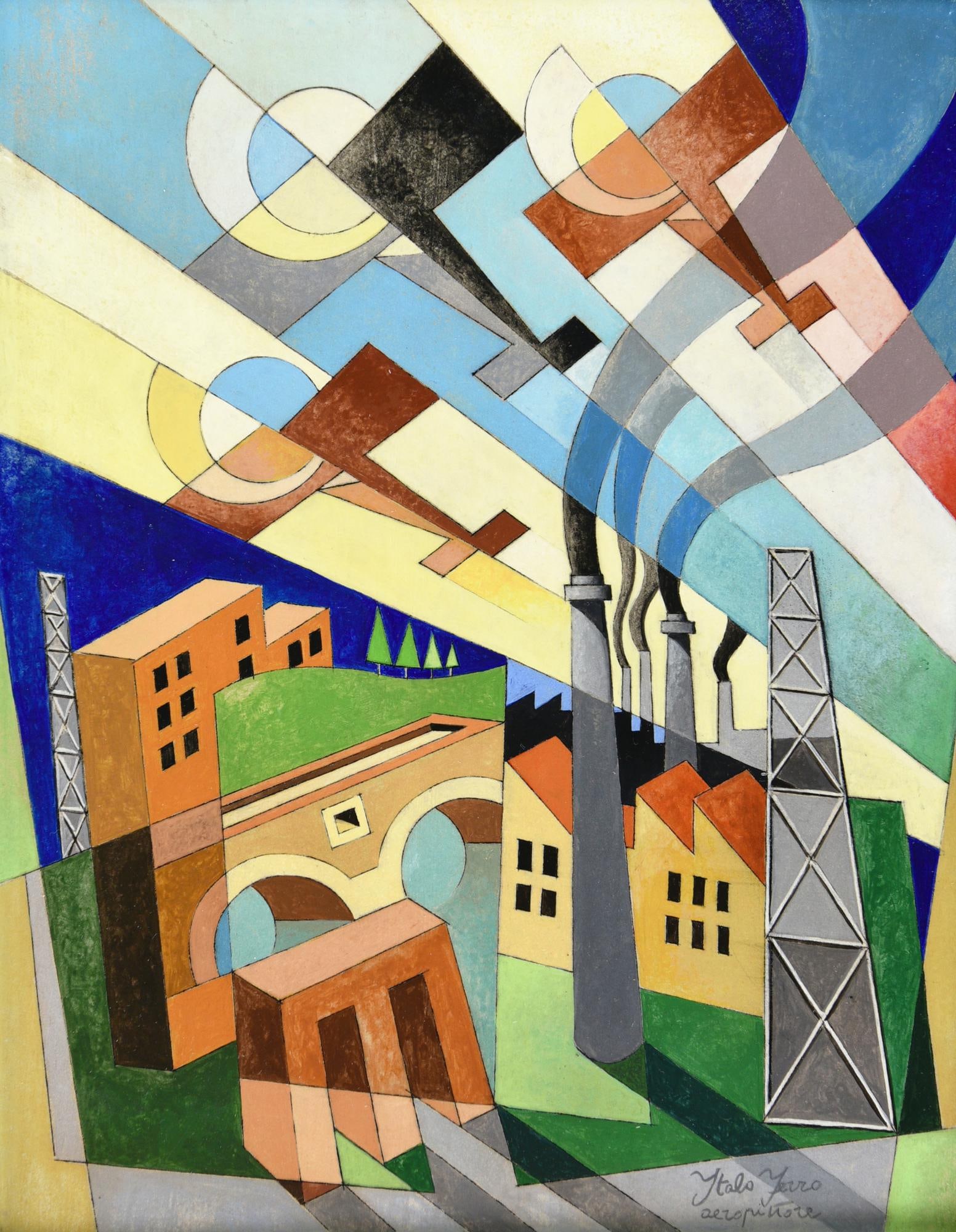 Italo Ferro  (1880 - 1934)  AEROPITTURA (1 of 2)