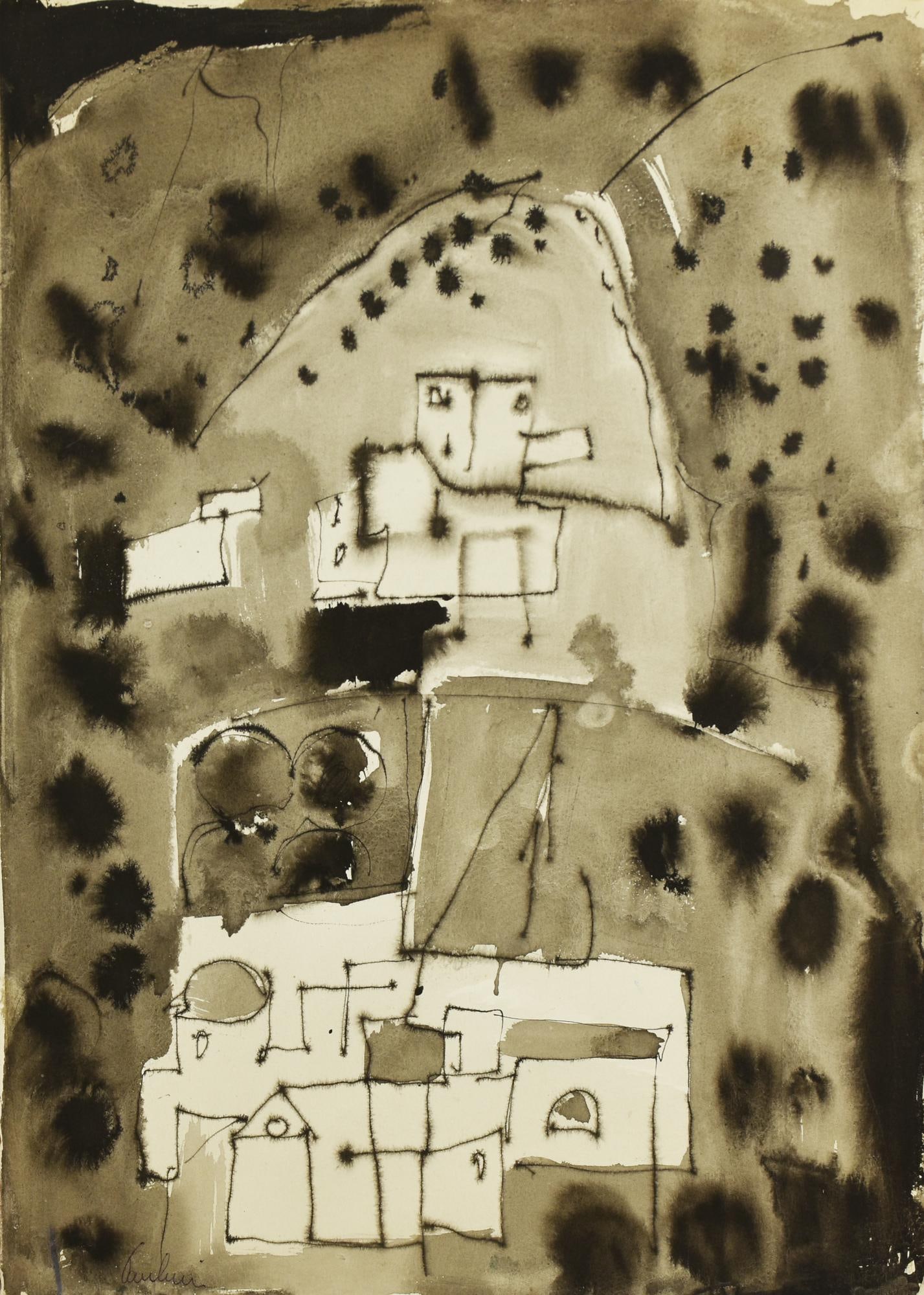 Enrico Paulucci CASE BIANCHE, 1958: Enrico Paulucci(1901 - 1999)CASE BIANCHE, 1958china su cartoncino, cm 47,7x33firmaL'opera e' accompagnata da certificato di autenticita' dell'Archivio Paulucci su fotografia