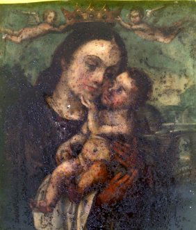 XVII Spanish School Madonna and child: TO RESTORE. Antique oil on copper. Need restoration. High quality painting. NOT Framed. 9 inches (h)x 8 inches (w). Amazing lot.Please do not hesitate to contact us by email danyantiques@yahoo.com
