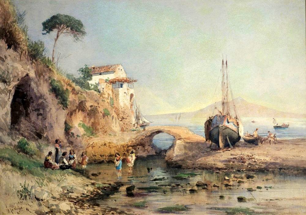 ALESSANDRO LA VOLPE (1820-1887) Vita costiera Amalfitan (1 of 4)