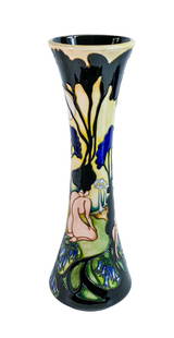 MOORCROFT Art Pottery Moon Shadows pattern by Kerry Goodwin LARGE TRIAL trumpet vase. Dated 15/1/16: MOORCROFT Art Pottery Moon Shadows pattern by Kerry Goodwin LARGE TRIAL trumpet vase. Dated 15/1/16.A Modern Moorcroft Moon shadow trumpet vase, designed by Kerry Goodwin. Trial. Dated 15.1.16.