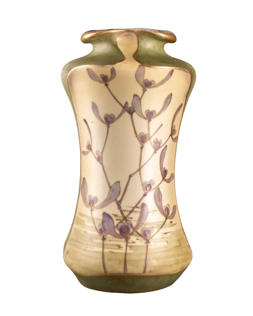 Art Nouveau ceramic vase with Birds Flowers by Turn Teplitz Amphora Austria 1900 (1 of 5)