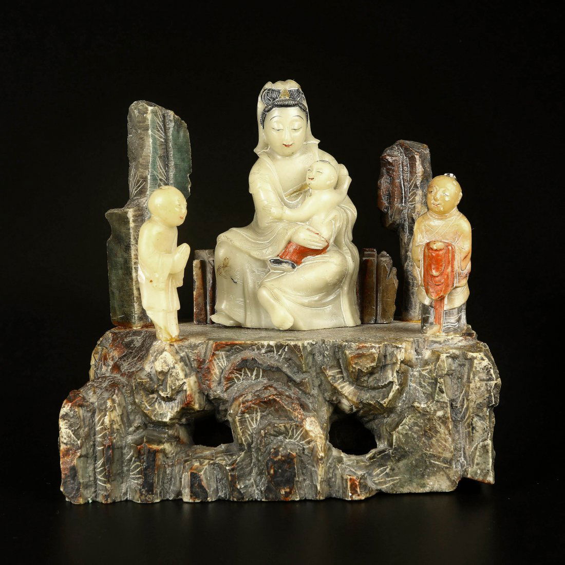 Soapstone figure of GUANYIN with Children (1 of 7)