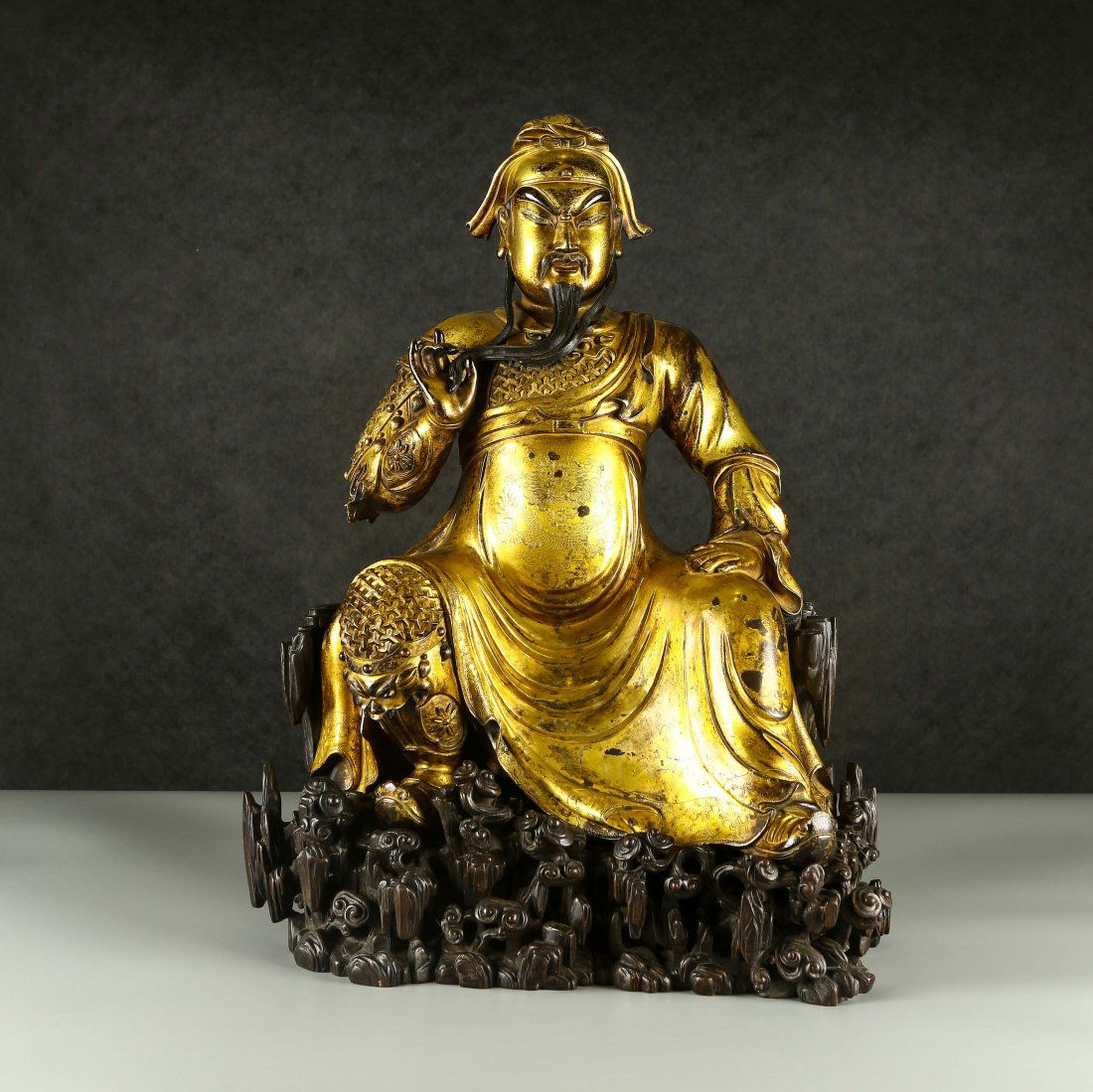 A Large Gilt Bronze Figure Of Buddha With Base (1 of 7)