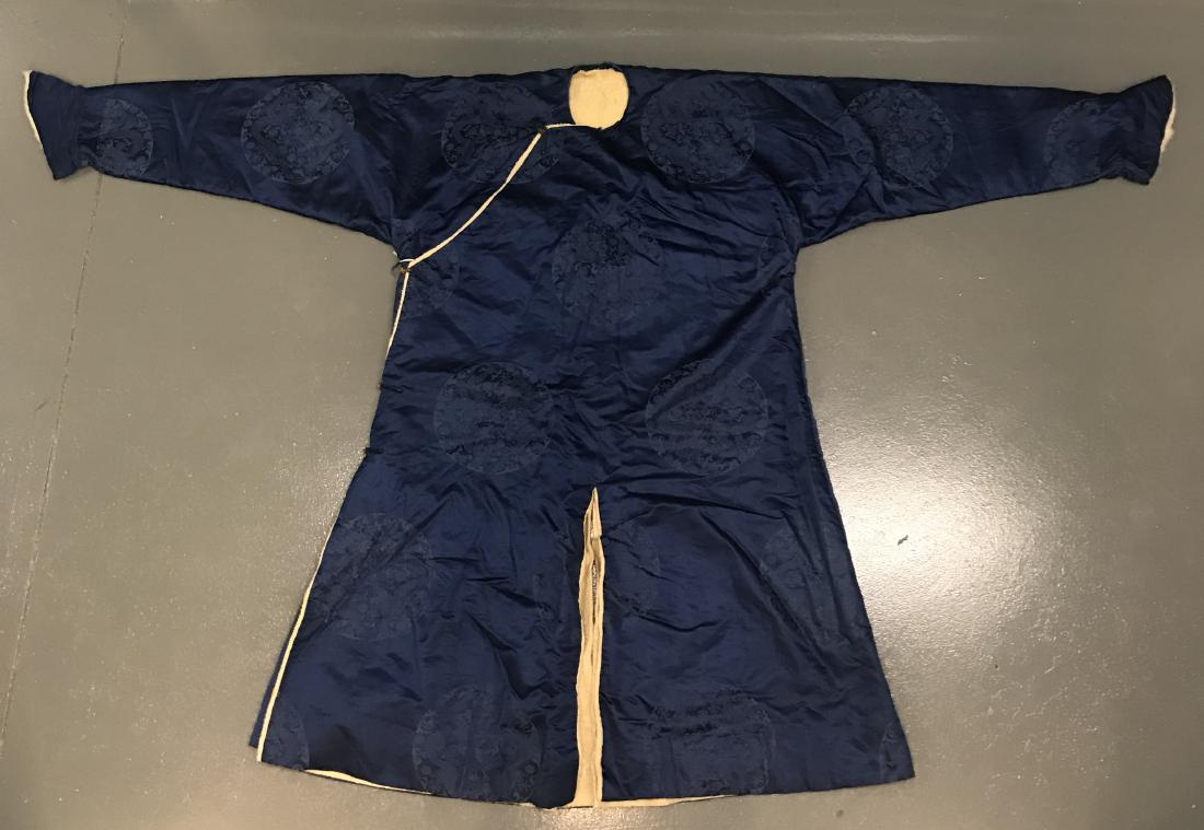 Chinese Blue Silk Dragon Embroidery Robe (1 of 7)