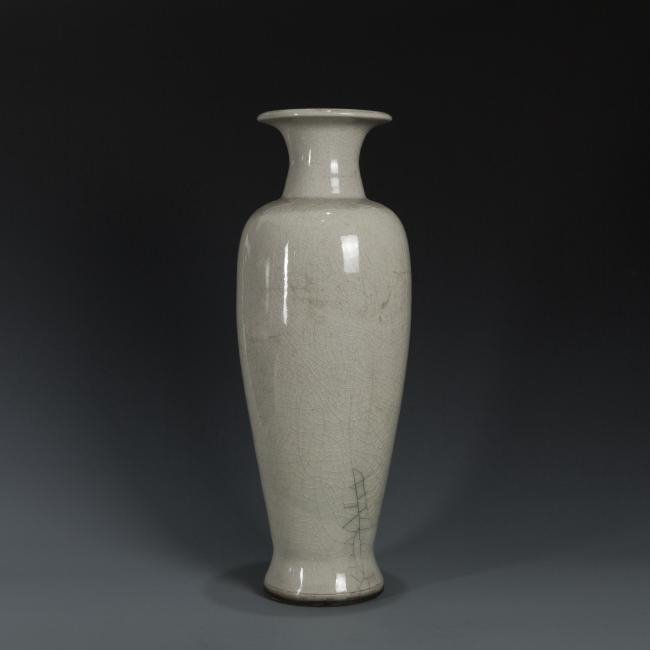 Grey Glazed Crackle Bottle Vase (1 of 4)