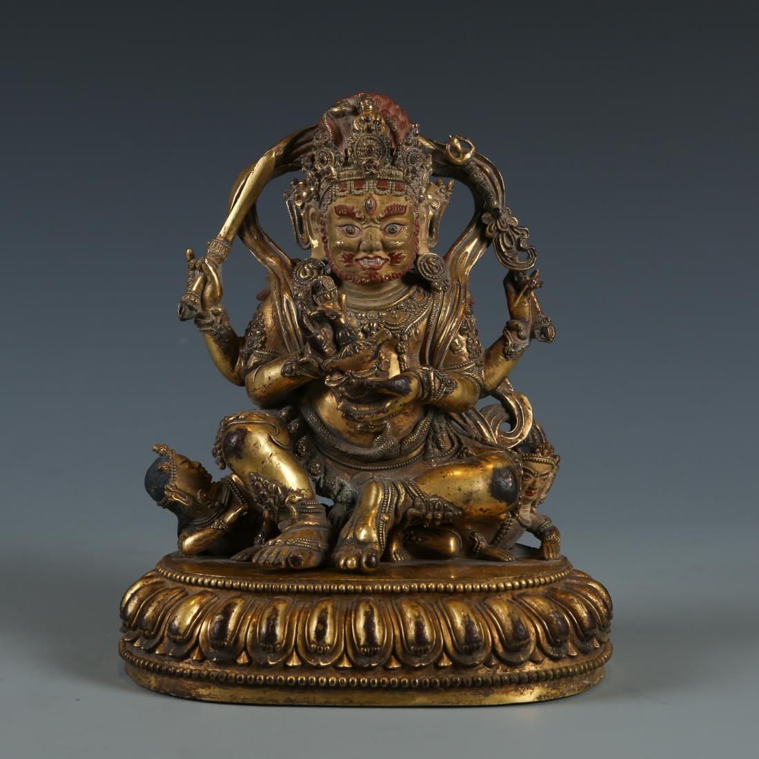 Gilt Bronze Figure of Mahakala (1 of 8)