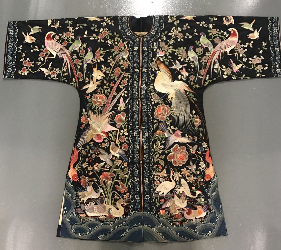 Chinese Silk Embroidered Hundred Birds Robe (1 of 10)