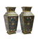 PAIR OF CLOISONNE ENAMEL SQUARE VASES, QIANLONG MARK - 6