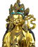 INSCRIBED & GEM-INLAID GILT BRONZE FIGURE OF AMITAYUS - 3